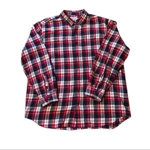 Carhartt Mens Flannel Shirt Button Down Plaid  2XLT Casual